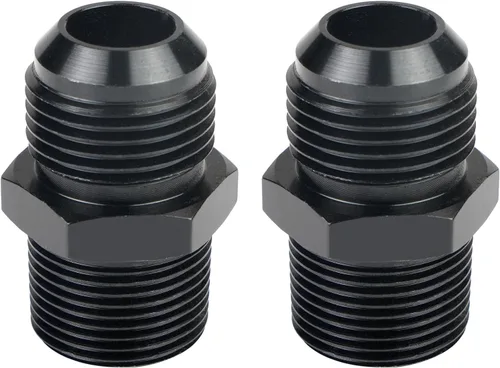 Vista 26 de Adaptador de Conexión 4AN Macho Flare a 1/2 NPT Adaptador Recto de Manguera de Línea de Combustible de Aluminio Anodizado Negro Accesorios