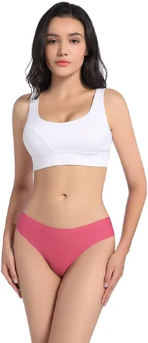 Vista 2 de Paquete de 6 calzones invisibles para mujer, sin costuras, cobertura de media espalda