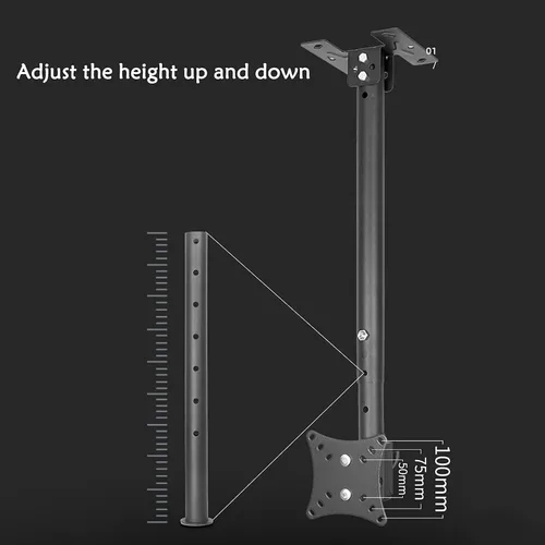 Vista 3 de TV Stand tv Wall Mount Adjustable Ceiling TV Mount Bracket, Fits Most 12-32 Inch LED Screen Display, Can Tilt / 360°Swivel, with Loading 99