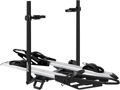 Vista 9 de Young Electric Soporte de enganche para bicicleta eléctrica de 200 libras, estilo plataforma para autos, camiones, SUV, furgonetas, caravanas, se