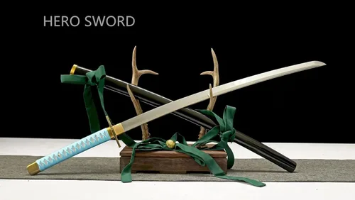 Vista 4 de hyourinmaru - Cuchillo de cosplay corta el alma, espada samurái japonesa realmente afilada, espada Katana de anime, hoja de acero al carbono 1045