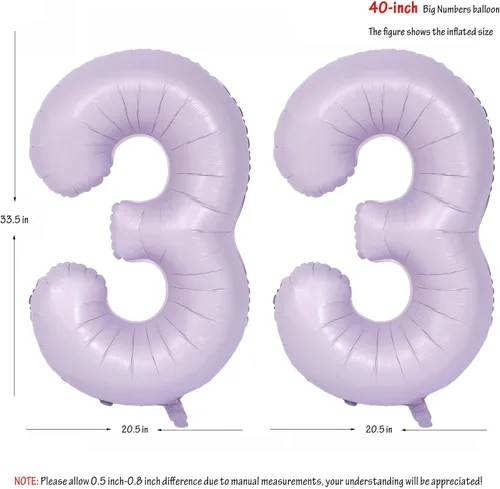Vista 291 de Globos de 40 pulgadas con números de caramelo, papel de aluminio de helio, globos de látex de Mylar para fiesta de cumpleaños, decoración digital 0