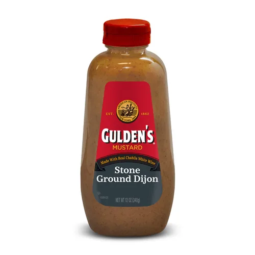 GULDEN'S Mostaza Dijon Molida en Piedra Botella Exprimible, Apta para Dieta Cetogénica, 12 oz.