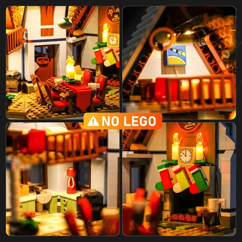 Vista 3 de LIGHTAILING Luz LED para Lego 10293 Santa's Visit Bloques de Construcción Modelo Versión de Control Remoto – No Incluido El