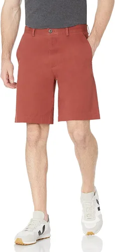 Vista 9 de Yaxa Essentials - Pantalón corto chino de ajuste clásico de 9 pulgadas para hombre