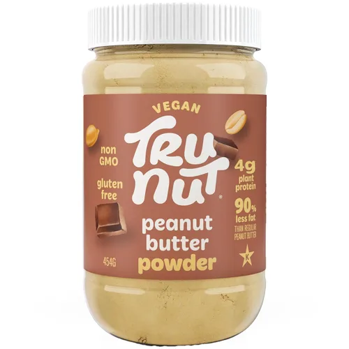 Tru-Nut - Mantequilla de maní en polvo de chocolate - Mantequilla de maní saludable, vegana, 0.18 onzas de proteína, 50 calorías - Sabor a