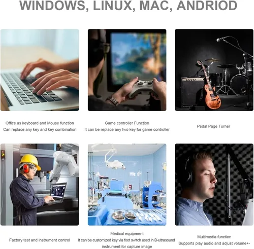 Vista 8 de iKKEGOL Pedal de pie USB digital óptico actualizado 2023, interruptor de pie USB único para control de juego, interruptor de pie programable de una