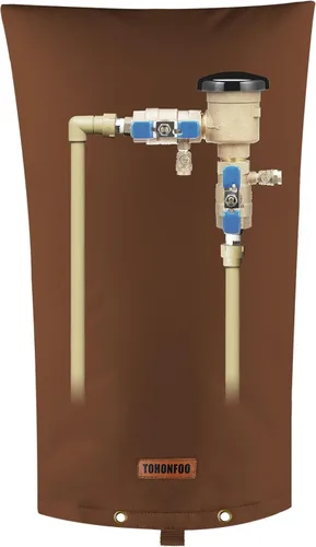 Vista 16 de Cubierta aislante de tubería para prevención de reflujo (5 °F) – Bolsa aislada para válvula de aspersor de riego – Cubierta de bomba de pozo de agua