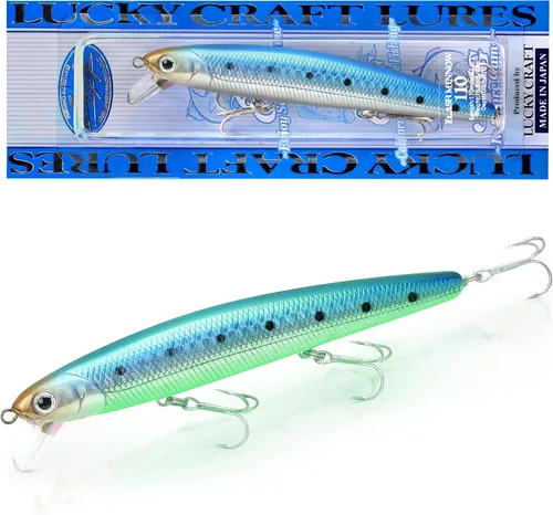 Vista 8 de LUCKY CRAFT FlashMinnow 110, Super Glow Series, señuelos de pesca de agua salada, accesorios y equipo de pesca de surf Jerkbait, señuelo