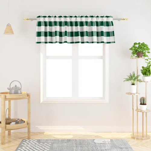 Vista 53 de Cenefas de cortina para ventana de 16 pulgadas de largo, 2 paneles de cuadros búfalo, cortinas pequeñas con bolsillo para barra, estilo clásico