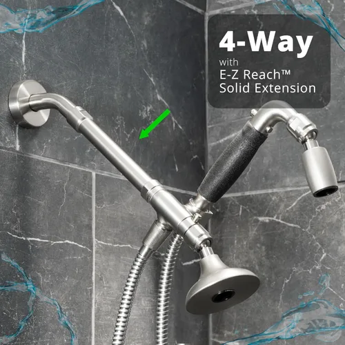 Vista 8 de High Sierra Showerheads® Kit combinado de cabezal de ducha de metal de 4 vías y mano. Cuenta con el cabezal de ducha High Sierra Half Dome