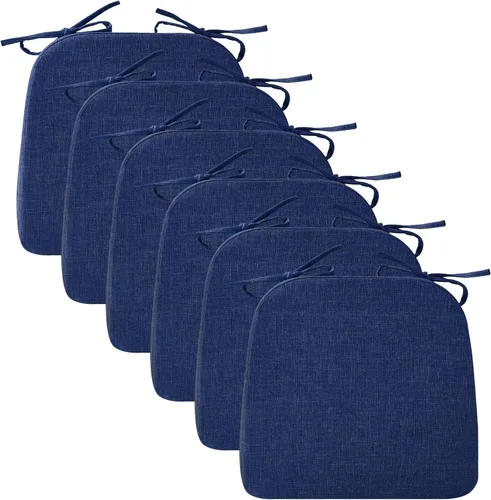 Vista 14 de Ruqmuis Cojines para sillas de comedor, cojines de asiento de 2 pulgadas de grosor para sillas de cocina, cojines en forma de D con funda lavable