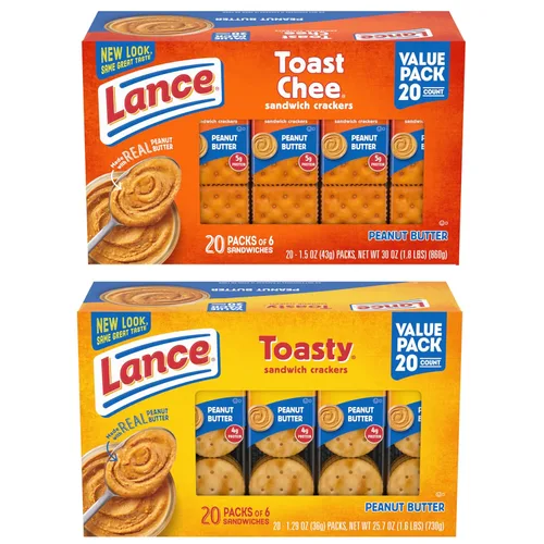 Vista 19 de Lance - Galletas saladas tipo sándwich, Captain's Wafers, paquete variado, 10 paquetes individuales, 6 sándwiches en cada uno