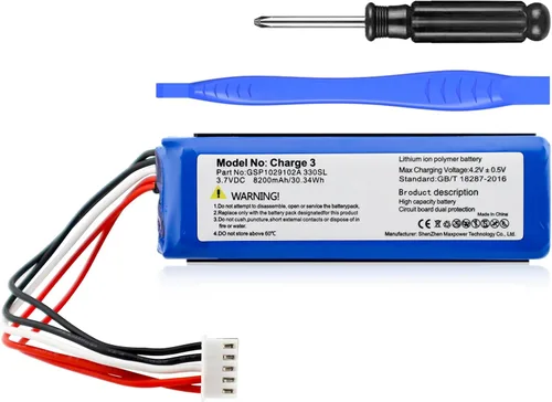Batería de repuesto de 8200 mAh para JBL Charge 3, altavoz GSP1029102A 330SL, batería de alta capacidad de 3.7 V con juego de herramientas de