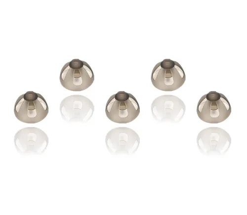 Resound Sure Fit - Cúpulas para audífonos con puntas grises ahumadas, cómodas para ajuste abierto, amplificador de sonido BTE, kit PSAP invisible de