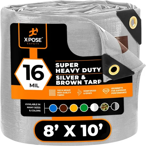 Vista 10 de Xpose Safety - Lona protectora de polietileno de 4 x 20 pies, 16 mil o 0.4mm de grosor, resistente y reforzada para evitar desgarros, resistente a