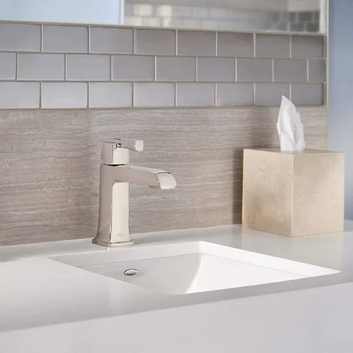 Vista 2 de American Standard 7353101.013, Townsend Grifo de baño monomando de un solo orificio 1.2 GPM, níquel pulido