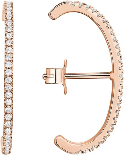 PAVOI 14K Gold Plated 925 Sterling Silver Post Minimalist Suspender Ear Cuff Earrings for Women Wrap Earlobe Studs