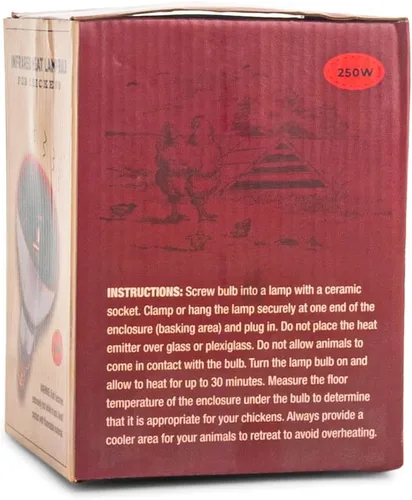 Vista 3 de Fluker's Culinary Coop - Lámpara de calor infrarroja para gallinero o animales al aire libre, 250 vatios