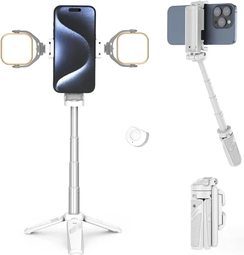 Vista 11 de ULANZI ST-02S Soporte de trípode de aluminio para teléfono con soporte de zapata fría, soporte vertical y horizontal, abrazadera ajustable de metal