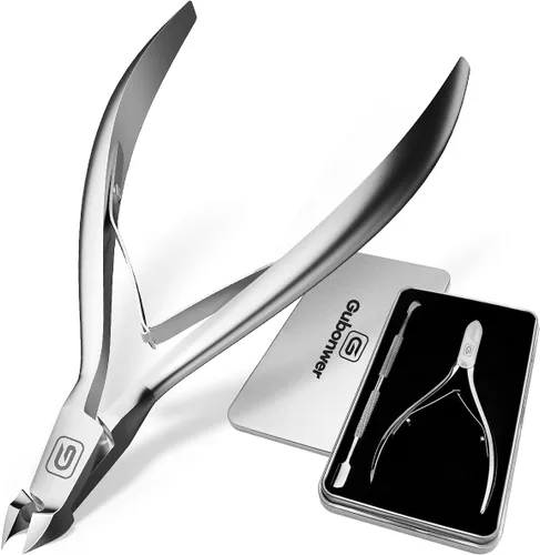 Corta cutículas de 3/4 de pulgada, cortauñas extremadamente afilados, cortacutículas de acero inoxidable, removedor, herramienta para pedicura y