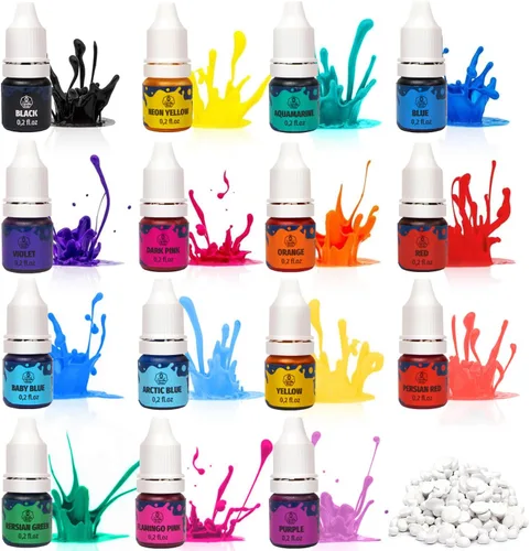 Tinte de cera líquida para velas de soja, juego de 16 colores populares de tinte de velas, colorante de cera líquida de primera calidad, colores de