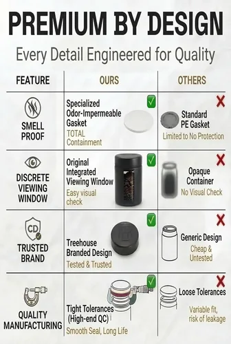 Vista 4 de Treehouse Recipientes a prueba de olores (4.1 fl oz), tarros con tapas herméticas para hierbas, especias, café y té, tarros de almacenamiento