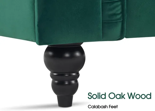 Vista 6 de ivinta Sofá Chesterfield de terciopelo de 79.5 pulgadas, sofá de 3 plazas con brazos enrollados y respaldo copetudo, sofá moderno de mediados