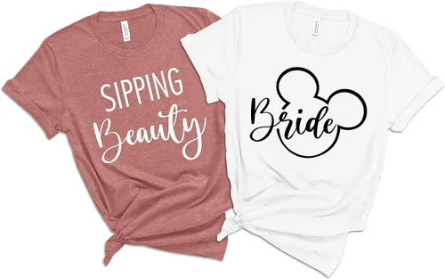 Sipping Beauty - Camisa de despedida de soltera, Bipity Bopity Dama de honor, regalo de fiesta nupcial, regalo de fiesta de boda, color negro