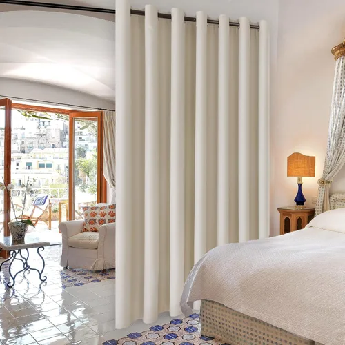 Vista 92 de DWCN Cortina divisora de habitación para total privacidad con bloqueo de luz - Cortinas térmicas para puerta de patio, sala de estar, división