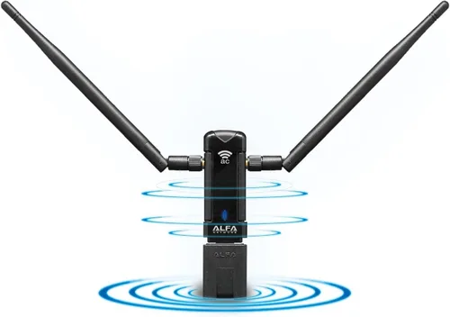 Vista 7 de ALFA Network AWUS036AC Adaptador Wi-Fi inalámbrico USB AC1200 de larga cobertura de largo alcance con antena externa de alta sensibilidad
