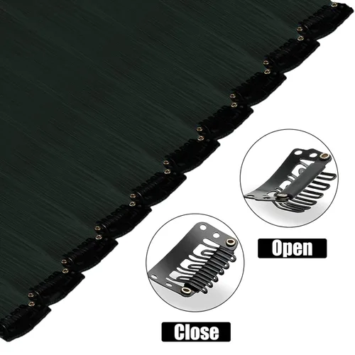 Vista 3 de 12 extensiones de cabello negro con clip, extensiones de cabello de color de 22 pulgadas, extensiones de cabello sintético largo y lacio para mujer