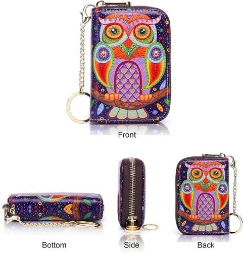 Vista 2 de APHISON RFID - Tarjetero, carteras para mujer. Funda para tarjetas de piel con cremallera para mujerniñaCaja regalo