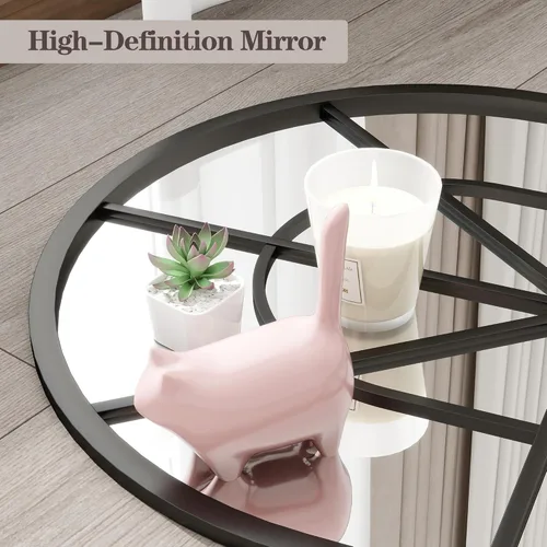 Vista 30 de Degfig - Espejo arqueado de longitud completa, espejo de pie de 64 x 21 pulgadas, espejos de cuerpo completo con soporte para sala de estar, Negro