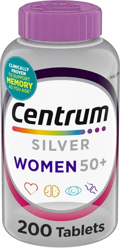 Centrum Silver - Multivitamínico para mujeres 50 Plus, suplemento multivitamínico/multimineral con vitamina D3, vitaminas B, ingredientes sin OMG,