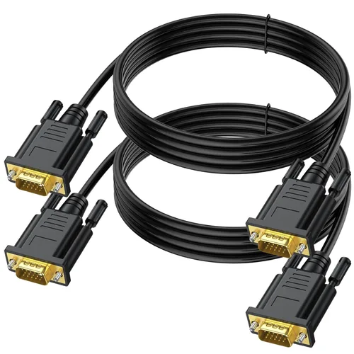 Vista 8 de Cables VGA de 3 pies, paquete de 5 unidades, cable de monitor VGA a VGA de computadora macho a macho, cable de video Full HD de 15 pines de 1080P a