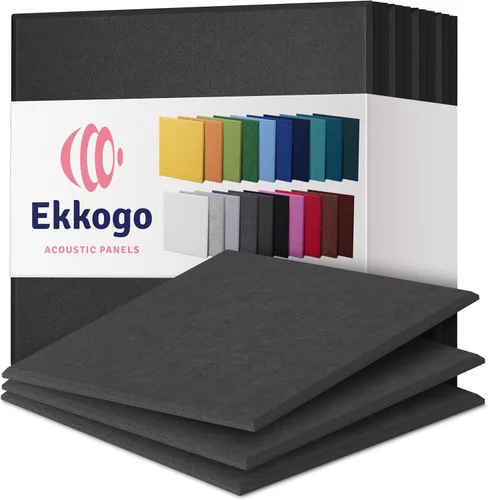Vista 124 de Paquete de 12 paneles acústicos con aislamiento de sonido para paredes 12 x 12 x 0.4 pulgadas Paneles decorativos para amortiguación de sonido