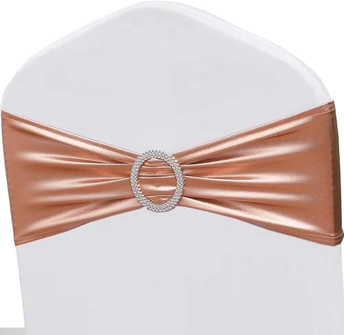 Vista 7 de 50 bandas elásticas de elastano para sillas de boda, bandas elásticas con hebillas, lazos elásticos universales para sillas plegables para fiestas