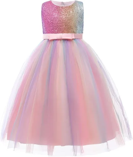 Vista 71 de Disfraz de unicornio para niñas, vestido largo de tul con diadema, fiesta de cumpleaños, carnaval, cosplay