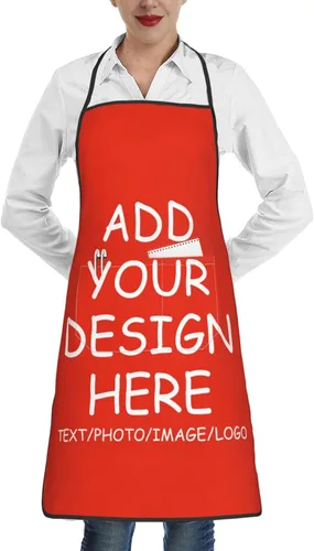 Vista 10 de Personalized Aprons For Women Men Custom Apron With Pockets Picture Text Logo