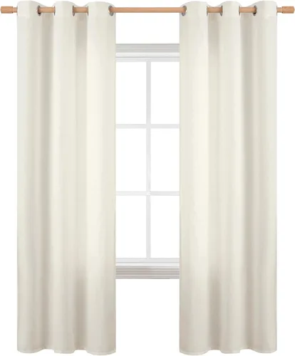 Vista 89 de BGment Cortinas de 45 pulgadas de largo, juego de 2 paneles para dormitorio, con ojales, aspecto de lino grueso, arpillera texturizada, filtrado
