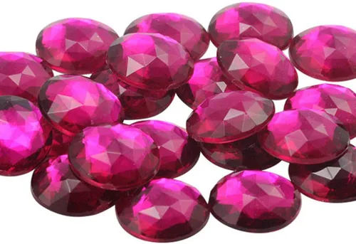 Vista 19 de Joyas de diamantes de imitación acrílicos redondos con parte trasera plana de 0.709 in, adornos de gemas de plástico para cosplay, disfraces
