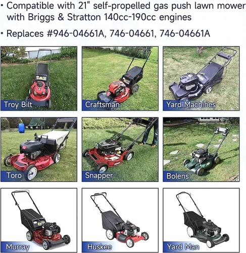 Vista 4 de Cable de control 946-04661A compatible con Troy Bilt TB110 TB280ES TB230 TB320 Craftsman MTD Yard Machine Yard-Man Bolens Murray Lawn Mower, Repl