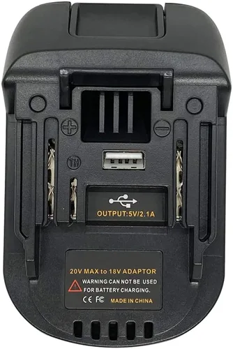 Vista 2 de Convertidor para adaptador de batería Milwaukee/Dewalt a Makita, compatible con baterías de iones de litio Dewalt 20V/Milwaukee M18 18V, funciona