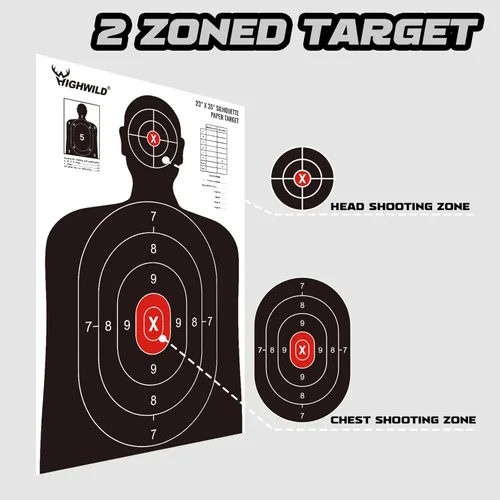 Vista 3 de Highwild Objetivo de papel de silueta de campo de tiro, 23 x 35 pulgadas, adecuado para pistolas, rifles, pistolas de aire, pistolas de aire