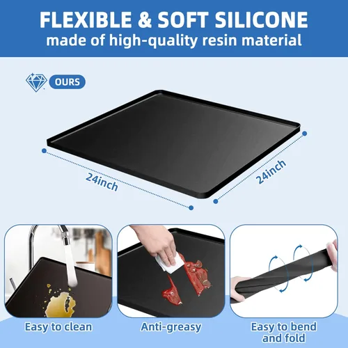 Vista 2 de Mini soporte para refrigerador con alfombrilla de silicona, soporte ajustable para refrigerador con 4 pies de acero inoxidable, soporte