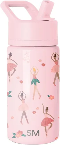 Vista 45 de Simple Modern Summit - Botella de agua con tapa con pajilla, vaso con aislamiento térmico de acero inoxidable de 14 onzas para niños pequeños