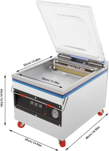 Vista 5 de Máquina selladora al vacío automática de 360 W 110 V Grado comercial Inteligente Tiempo ajustable Máquina de envasado al vacío Controles táctiles