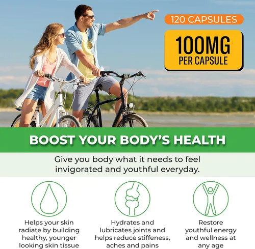 Vista 3 de ForestLeaf Suplementos de ácido hialurónico Cápsulas de polvo de ácido hialurónico dietético de 100 mg de alta biodisponibilidad + 50 mg de VIT C