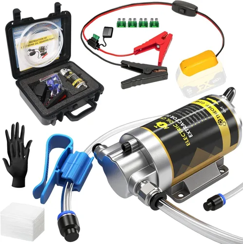 Vista 16 de Juego de bomba de transferencia de aceite de 12 V 100 W, flujo rápido de 1-4 L/min para engranajes, transmisión, cambios de aceite lubricante, bomba
